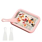 Rechory Máquina de Helado Enrollado | Bandeja de Yogur Casero - con 2 Espatulas Máquina de Helado Instantánea - para Cocina en Casa, Fiesta Familiar, Reunión al Aire Libre, Cocina de Vacaciones