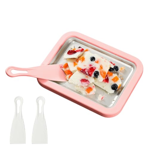 Rechory Máquina de Helado Enrollado | Bandeja de Yogur Casero - con 2 Espatulas Máquina de Helado Instantánea - para Cocina en Casa, Fiesta Familiar, Reunión al Aire Libre, Cocina de Vacaciones