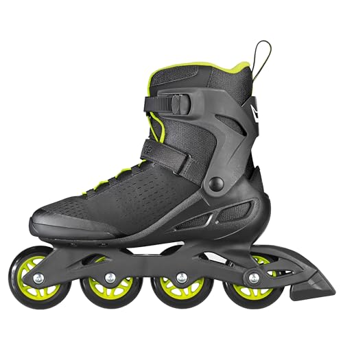 Rollerblade Unissex – Patins em linha ZETRABLADE Elite para adultos, preto/limão, 38