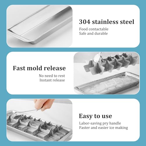 Peosaard OWU240521E0U42C30CA Metal Ice Cube Trays, Stainless Steel Ice Cube Trays thumb #5