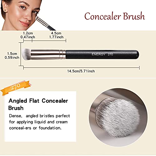 Energy Concealer Brush Under Eye Mini Angled Flat Top Kabuki Nose Contour Brush For Concealing Blending Setting Buffing With Powder Liquid Cream Cosmetic Pro Small Makeup Foundation Brushes 270 thumb #2