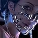FEHEOO Cyber Punk Alloy Alien Face Accessories Futuristic Cyberpunk Stainless Steel Face Mask with Spiked Chain Accessories – Gothic Steampunk Mask for Cosplay, Roleplay & Fashion Statement