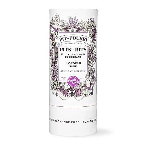 Poo-Pourri, Natural Pourri Deodorant, Pits + Bits, All Day All Over, Lavender Sage 2 oz, White 2 Ounce