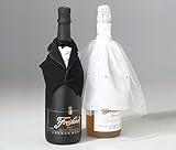 Lillian Rose Bride & Groom Wine Bottle Covers Wedding Decor, Multicolor