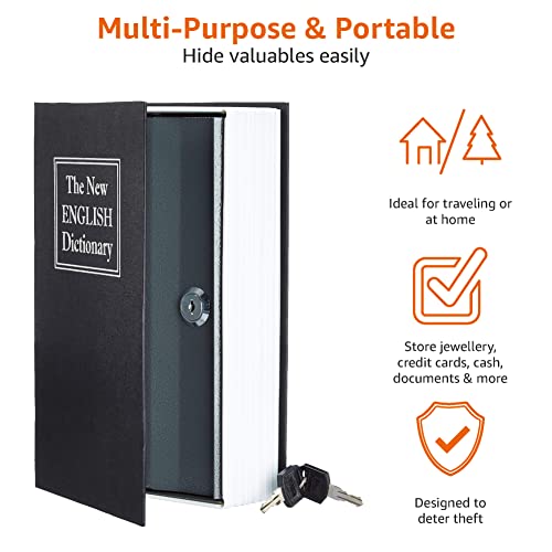 Amazon-Basics-Book-Safe-Key-Lock-Black