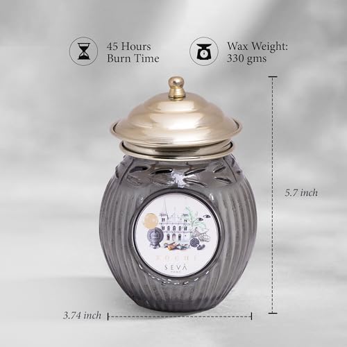 Image of SEVA HOME Ode to India Kochi Spice Fusion Candle | Natural Soy Wax with Cotton Wick | Long-Lasting Aroma | Decorative Home & Gifting Candle | 330g
