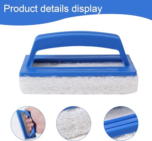 Pool Schwamm Bürsten Poolreinigung Handschrubbe Poolbürsten mit Griff Teich Bürste Pool Zubehör Reinigung für Beseitigung von Schmutz, Algen (Blau) – Bild 4
