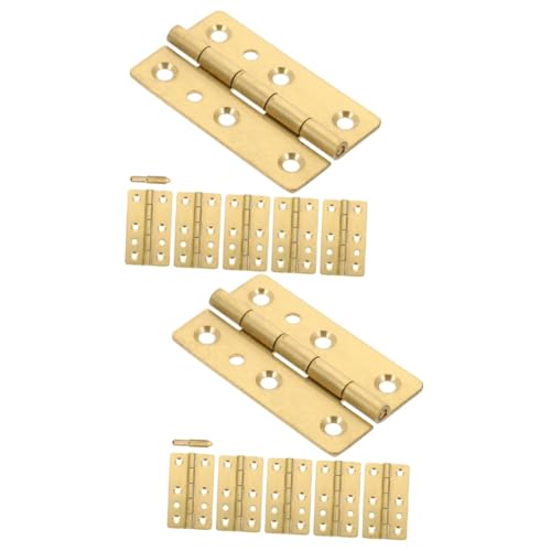 PartyKindom 2sets Wooden Box Hinges Mini Drawers Hinges Heavy Duty for Cabinet Lid Simple Installation 6pcs*2