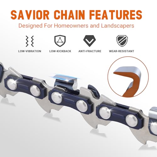 Savior 3-Pack 14 inch Chainsaw Chain for Stihl MS180 MS181, 3/8" LP Pitch, .050" Gauge, 50 Drive Links, Low Kickback Saw Chain Compatible for 36360000050