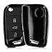 Produktbild kwmobile Autoschlüssel Hülle kompatibel mit VW Golf 7 MK7 3-Tasten Autoschlüssel - Hardcover Schutzhülle Schlüsselhülle Cover in Schwarz matt