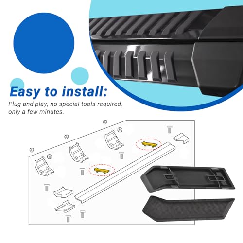 Automkt 4PCS Running Board Step Pad Grip Cover Step Cap Mat FL3Z16491DA FL3Z-16491-DA Fits for 2015-2022 Ford F150 (Left Driver Side)