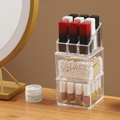 Image of 2 PCS Lipstick Organizer and Storage, Acrylic Lipstick Holder, 9 Slots Clear Case Display Rack Holder (QX153)