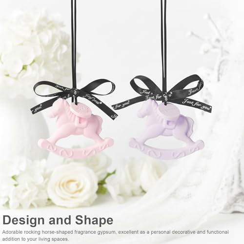 Difusor de aroma de yeso forma caballo mecedor rosa miniatura 2