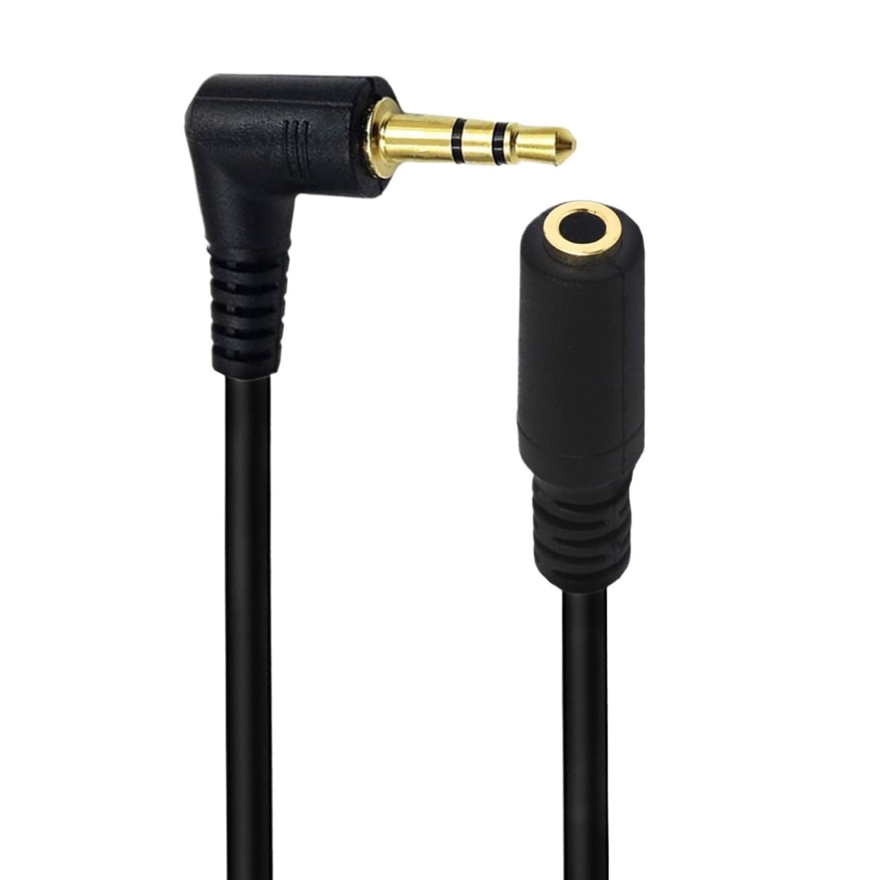 1 câble adaptateur audio stéréo mâle à angle droit TRS 3,5 mm vers 3 pôles femelle 3,5 mm doré