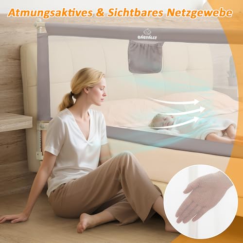 Barandilla plegable para cama infantil de 200 y 160 cm y barrera de cama articulada king size 5
