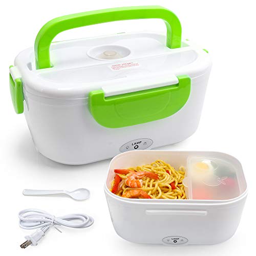 VECH Electric Heating Lunch Box Food Heater Lunch Containers Warming Bento for Home & Office Use 110V Hot Lunch Box (Green)