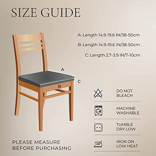Image of SearchI Dining Chair Seat Covers Set of 4, Stretch Removable Chair Covers for Dining Chairs, Kitchen Chair Covers Protector(Black Flower)