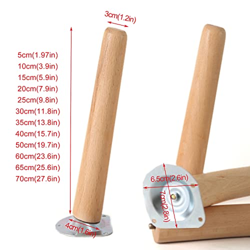 Patas de madera para muebles de 10cm, juego de 4 piezas con tornillos para renovar sofás 6