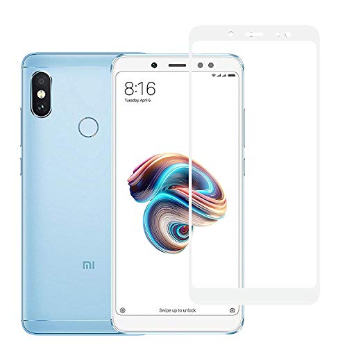 Image of Tempered Glass Screen Protector Compatible For Redmi MI Note 5 PRO [ White ] Full Screen Coverage (Except Edge to Edge) and Free Complete Easy Installation kit.