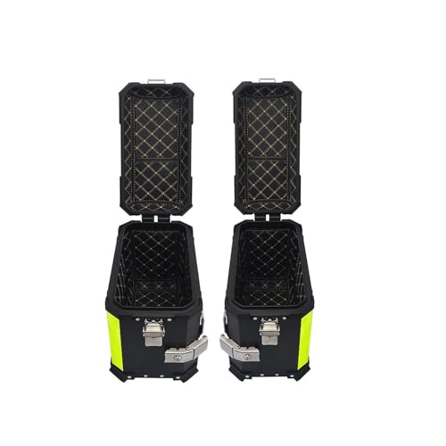 Aluminio Bauletto Laterale Per Moto Maletas Laterales Moto Impermeable 38l Baúl De Motocicleta Caja De Cola De Motocicletas Extraíble Maletero Moto Scooter Para Guardar Equipaje De Casco(Black)