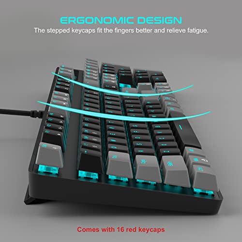 Mechanical-Gaming-Keyboard-104-Keys-Blue-Backlit-Keyboard-with-Red-Switches-Double-Shot-Keycaps-MageGee-USB-Wired-Mechanical-Computer-Keyboard-for-Laptop-Desktop-PC-GamersGray-Black