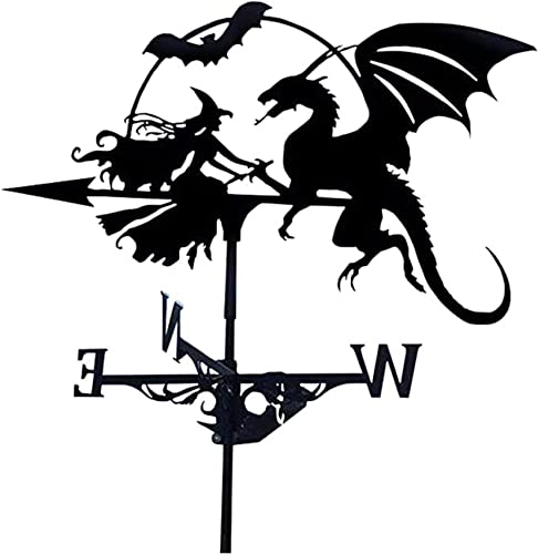 Weathervanes Metal Animal Stakes，Retro House Weathervane， For Outdoor Sheds Iron Yard Roof Barns Cupolas Decoration-Dog/Dragon/Dragon And Beauty Weather Vane Garden Wind Vane #TOP4