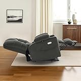 MCombo Large Triple Motor Power Lift Recliner Chair with Massage and Dual Heating, Adjustable Headrest for Tall Elderly People, Fabric 7634 (Grey, Large)