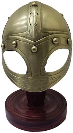 THOR INSTRUMENTS Medieval Mini Brass Mask Helmet W/Stand Table Top Office Decor Gift Item Rustic Vintage Home Decor Gifts image 4