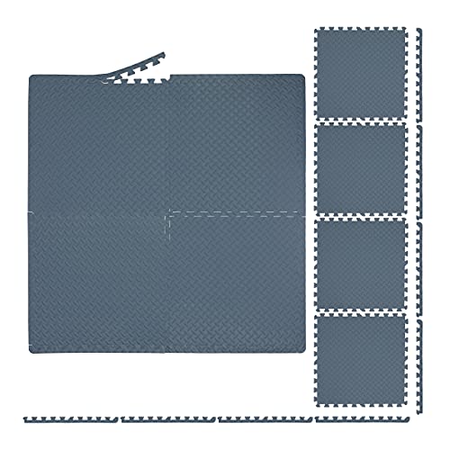 Tapis de protection fitness EVA gris Relaxdays lot de 16 dalles de 60x60 cm pour le sport