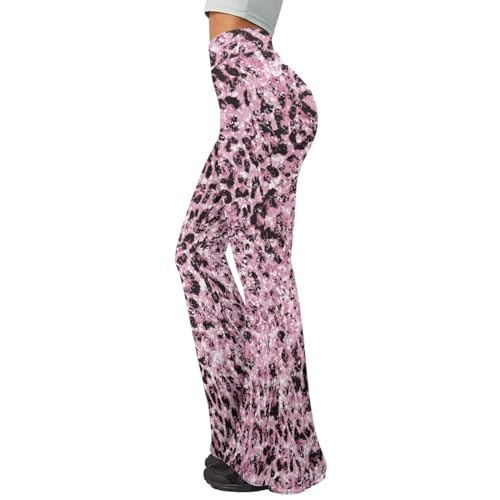 Qznuberone Calça feminina de ioga bootcut com cintura alta confortável e elástica com estampa de sin