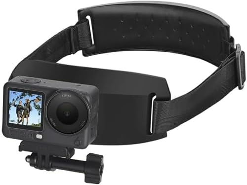Head Strap Mount for DJI OSMO Action 6, Wearable and Hands-Free Headband with Adapter, 360 Rotation POV Recording, Adjustable Headband Wearing Head Harness for Sports Camera Accessories