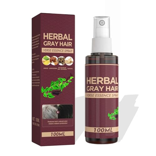 Herbal Gray Hair Spray, Herbal Essence, Herbal Essence for Gray Haar für Männer & Frauen, Hair Darkening Conditioner, Herbal Essence, Haarfarbe Spray für All Haare Types (1PC, 100ML)