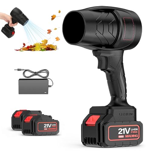 Soffiatore Turbo Jet da 130.000 Giri/Min con Velocità Continua, Soffiatore Elettrico Portatile Senza Fili, Asciugatore per Auto con 2 Batterie e Carica, per Prato, Patio, Polvere, Neve