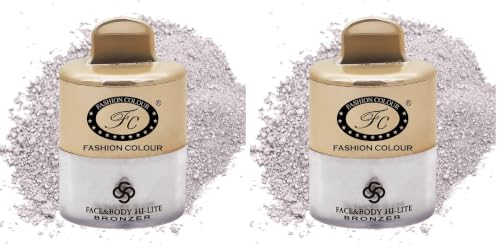 Image of FASHION COLOUR Face and Body Hi-Lite Bronzer | Highlighter For Effortless Shine | Soft Glow Highlighter | Mettalics Body Shimmer | 4g | Shade 07 (Pack of 2)