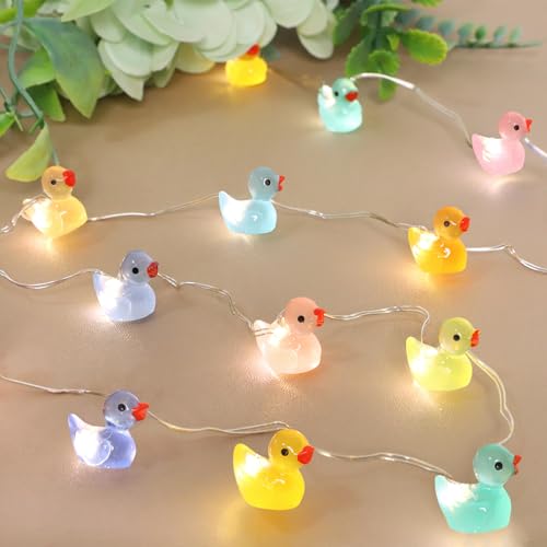 Image of Mini Ducks String Lights USB Plug-in or Battery Operated Remote Timer 10ft 40LEDs Tiny Fairy Light for DIY Dollhouse Decor Micro Landscape Aquarium Craft Charms Birthday Gift Party Favor