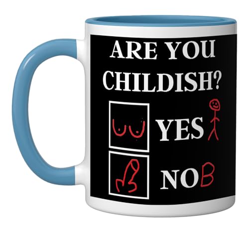 Taza de cerámica azul y blanca de 11 onzas miniatura 1