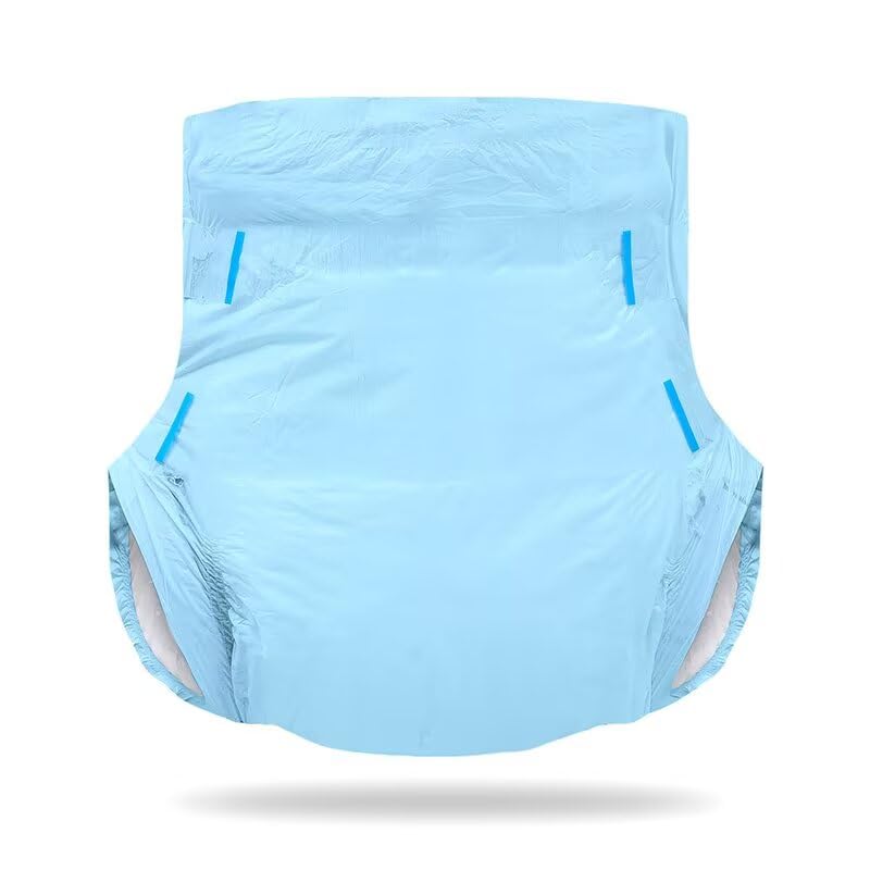 Landofgenie Adult Diaper 10 Pieces Overnight Adult Diapers with Tabs Incontinence Underwear, Unisex, Pure Blue, Size L, (36-46 inch)