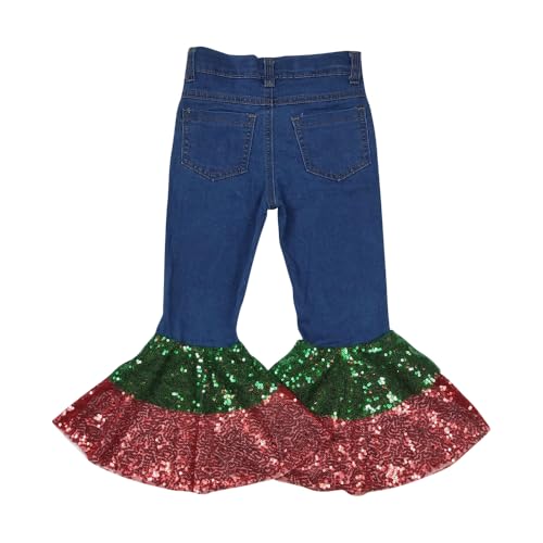 Todder Western Glittery Christmas Girl Jeans Ruffle Bell Bottom2