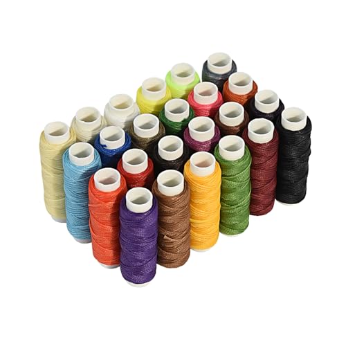 Hilo encerado para coser cuero 24 colores 210D miniatura 1