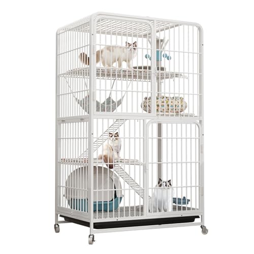 GHHDPDMJ Jaula para Gatos Catio para Exteriores, recinto Grande para Gatos para Interiores y Exteriores con Ruedas, condominio Cerrado con múltiples Funciones para Gatos de Interior, Bandeja extraíbl