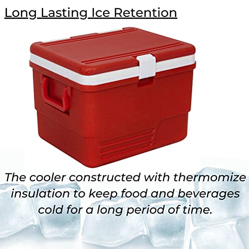 Image of Plastic Insulated Icebox Chiller Icebox Cooler Icebox Chiller Ice Packs Freezer Cooler Box Travel Picnic (25 Litre, Blue)