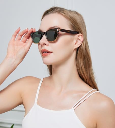 Polarized Oval Sunglasses for Men Women Black Tortoiseshell frame Retro Driving Glasses UV Protection2