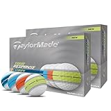 テーラーメイド(TAYLOR MADE) TMJ25 Tour Resp Stripe NEON Multi JPN dz ツアーレスポンス ストライプ ネオン マルチ ゴルフボール (× 2)