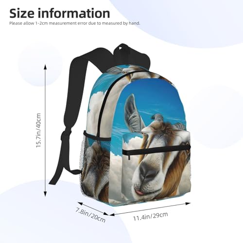 Sac à dos polyvalent imprimé chèvre bleue idéal pour les sorties citadines - 4