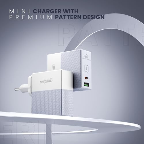 Image of 65W Super Fast Laptop Charger with Dual Port Fast Charging, Compact & Lightweight Adapter for iPhone,iPad, Android, Samsung, Oppo, Vivo, OnePlus, Laptops,MacBook, HP, Dell, Lenovo&ASUS(White)
