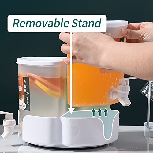1.37 Gallons Beverage Dispenser With Spigot, Rotate 360° Removable Plastic Juice Dispenser, With Dust-Proof Lid & Large Capacity Removable Stand #TOP6