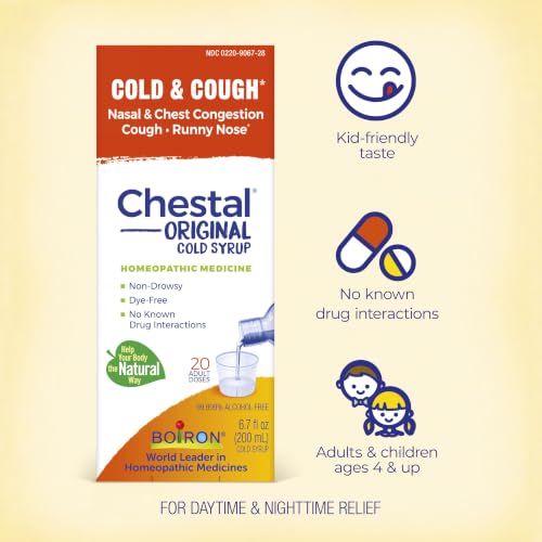 Boiron Chestal Adult Cold and Cough Syrup for Nasal and Chest Congestion, Runny Nose, and Sore Throat Relief - 6.7 Fl oz - image 3