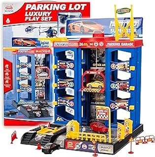 Car Garage Toy for Kids – Next Store Multifunction – Elevator & Repair Shop with 3 Cars, Helicopter & Accessories – Realistic & Educational Design