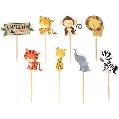 Honbay Animal Theme Cupcake Toppers Cover