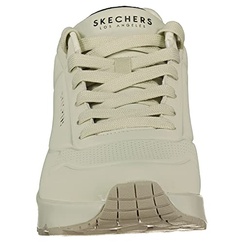 Image of Skechers Uno - Stand On Air Lace Up Shoes For Men - Air-Cooled Memory Foam Comfort Insole Visible Air Cushioned Shock Absorbing Heel Pad Midsole Duraback Upper Comfort Shoes White, 7 UK
